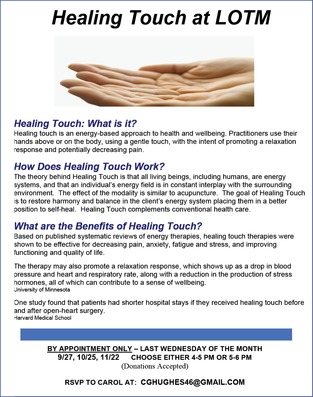 Healing Touch Flyer Copy
